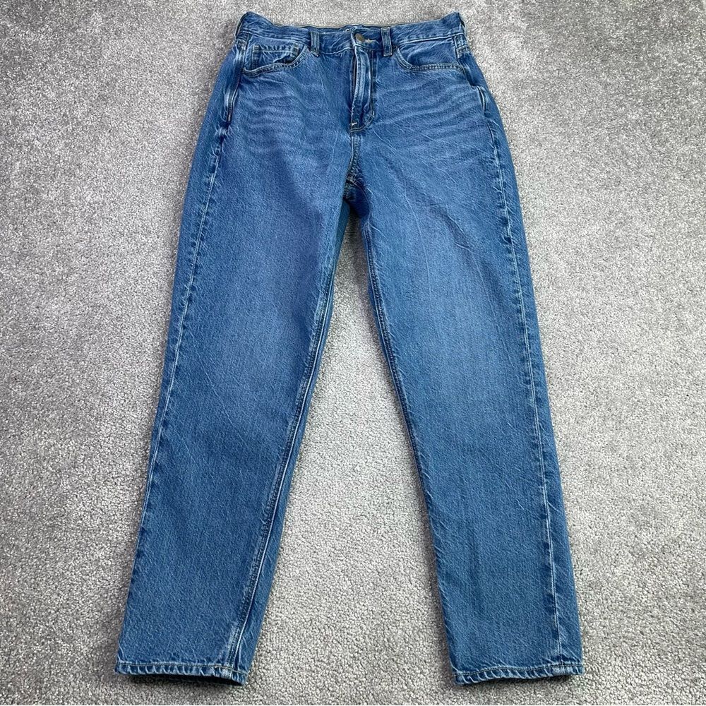 American Eagle Mom Jeans Women’s 4 Blue Tapered High Rise Medium Wash Cotton